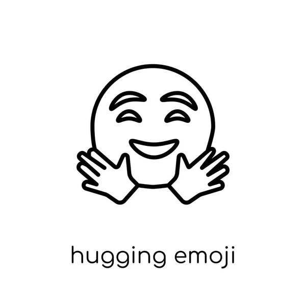 Umarmung Emoji Symbol Trendige Moderne Flache Lineare Vektor Umarmt Emoji — Stockvektor