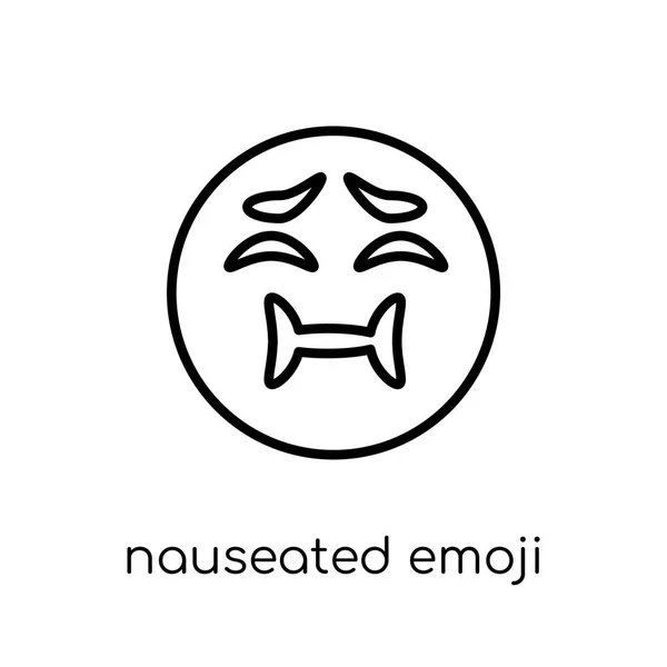 Ícone Emoji Nauseado Moderno Moderno Vetor Linear Plano Nauseado Emoji —  Vetores de Stock