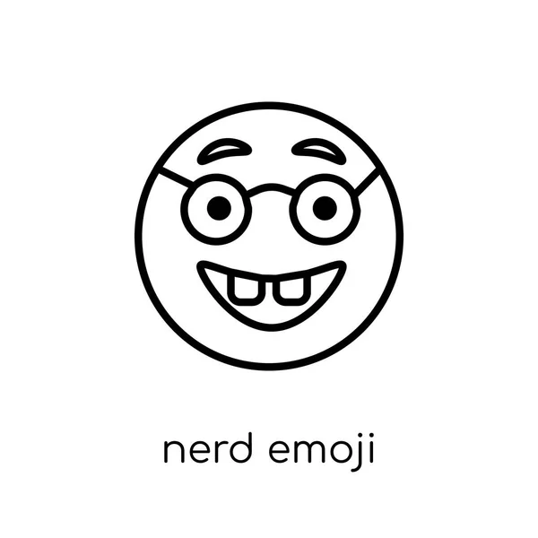 Icono Emoji Nerd Moderno Moderno Vector Lineal Plano Nerd Emoji — Vector de stock