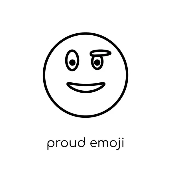 Orgulloso Icono Emoji Moderno Moderno Vector Lineal Plano Orgulloso Emoji — Vector de stock