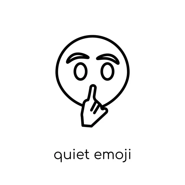 Ícone Emoji Silencioso Moderno Moderno Vetor Linear Plano Tranquilo Emoji —  Vetores de Stock