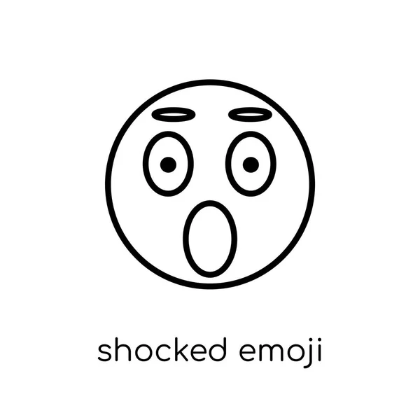 Ikon Emoji Yang Mengejutkan Trendy Modern Vektor Linear Datar Terkejut - Stok Vektor
