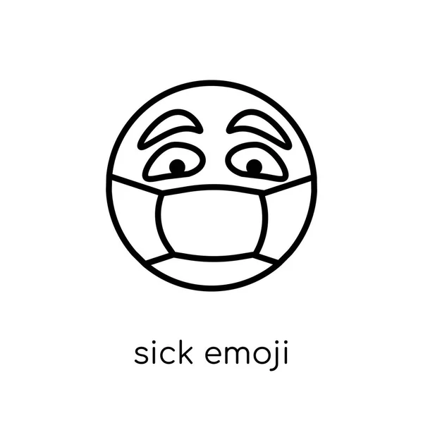 Ícone Emoji Doente Moderna Moderna Plana Vetor Linear Doente Emoji —  Vetores de Stock