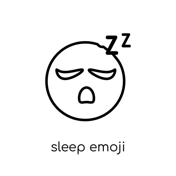 Slaap Emoji Pictogram Trendy Moderne Vlakke Lineaire Vector Slaap Emoji — Stockvector