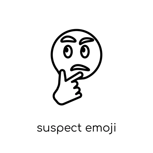 Icono Emoji Sospechoso Moderno Moderno Vector Lineal Plano Sospechoso Emoji — Archivo Imágenes Vectoriales