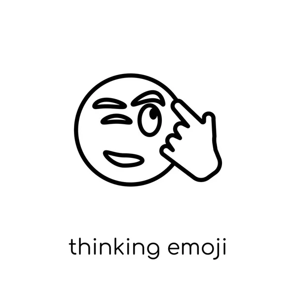 Tænker Emoji Ikon Trendy Moderne Flad Lineær Vektor Tænker Emoji – Stock-vektor