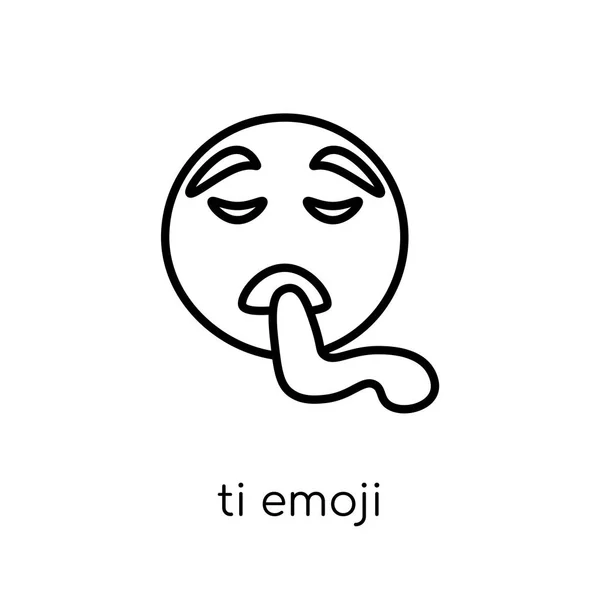 Icono Emoji Cansado Moderno Moderno Vector Lineal Plano Cansado Emoji — Vector de stock
