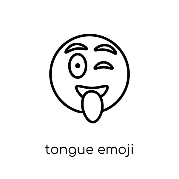 Lengua Icono Emoji Icono Moderno Moderno Emoji Lengua Vector Lineal — Vector de stock