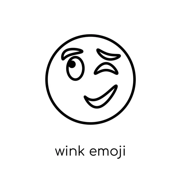 Blink Emoji Ikon Trendy Moderne Flad Lineær Vektor Wink Emoji – Stock-vektor