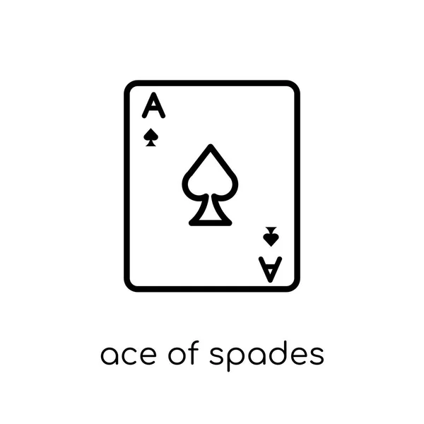 Ace Spades Icon Trendy Modern Flat Linear Vector Ace Spades — Stock Vector