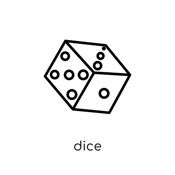 Dice Icon Trendy Modern Flat Linear Vector Dice Icon White — Stock Vector