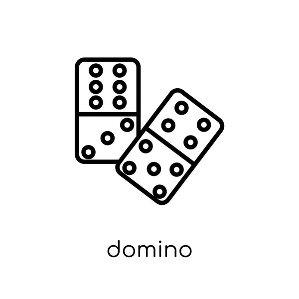 Domino Icon Trendy Modern Flat Linear Vector Domino Icon White — Stock Vector
