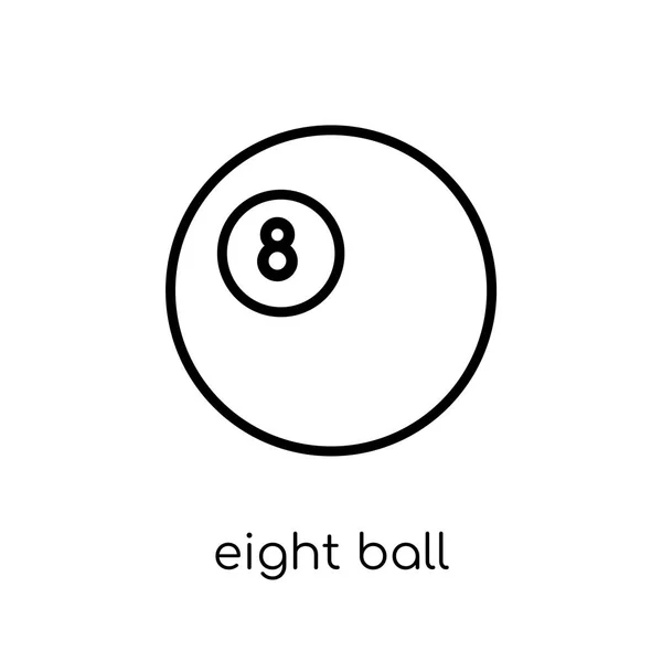 Eight Ball Icon Trendy Modern Flat Linear Vector Eight Ball — Stock Vector
