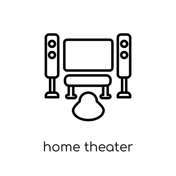 Ícone Home Theater Moderno Moderno Vetor Linear Plano Home Theater —  Vetores de Stock