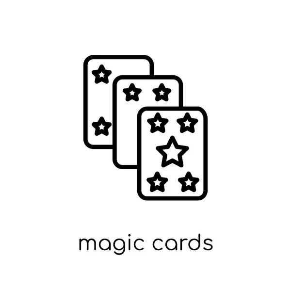 Magic Cards Icon Trendy Modern Flat Linear Vector Magic Cards — Stock Vector