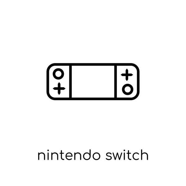 Icona Interruttore Nintendo Trendy Moderno Vettore Lineare Piatto Icona Interruttore — Vettoriale Stock