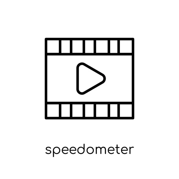 Icono Del Velocímetro Moderno Icono Moderno Vector Lineal Plano Velocímetro — Vector de stock