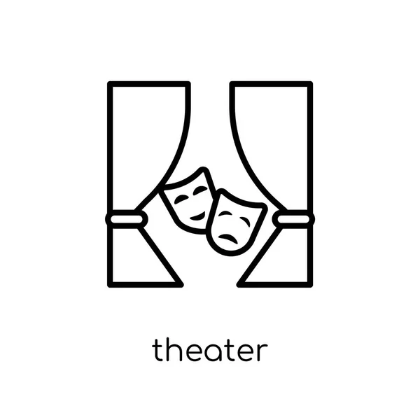 Icono Del Teatro Moderno Moderno Plano Lineal Vector Teatro Icono — Vector de stock