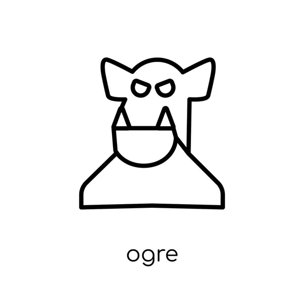 Ícone Ogre Ícone Ogre Vetorial Linear Plano Moderno Moda Fundo — Vetor de Stock