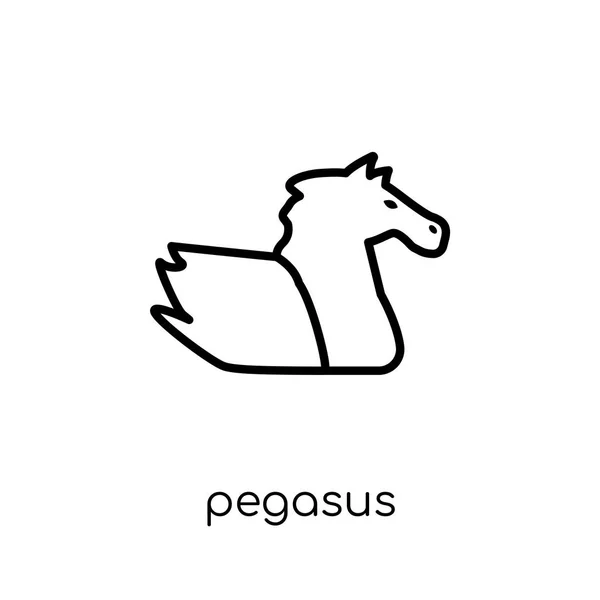Pegasus Ikonen Trendiga Moderna Platt Linjär Vektor Pegasus Symbol Vit — Stock vektor