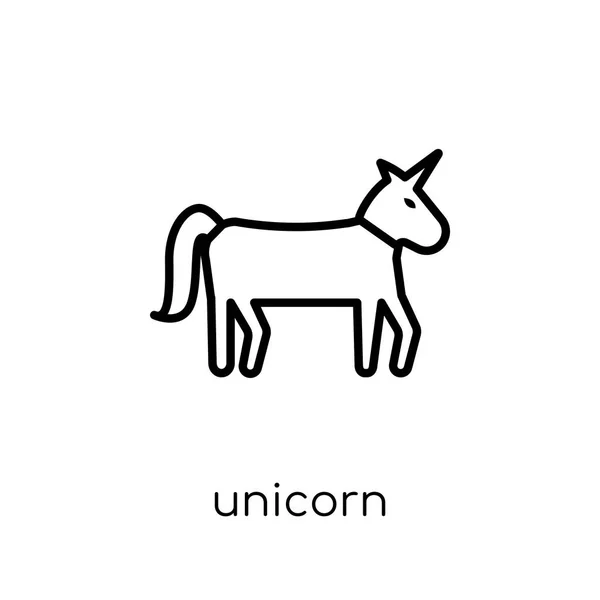 Ikon Unicorn Trendy Modern Datar Vektor Linear Ikon Unicorn Pada - Stok Vektor