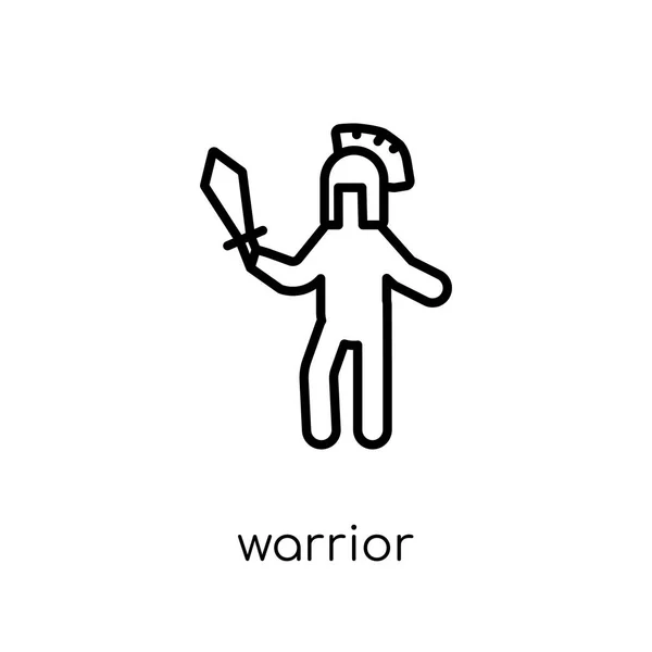 Soturiikoni Trendikäs Moderni Tasainen Lineaarinen Vektori Warrior Kuvaketta Valkoisella Taustalla — vektorikuva