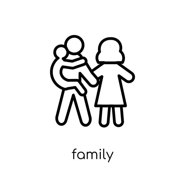 family icon. Trendy modern flat linear vector family icon on white background from thin line family relations collection, editable outline stroke vector illustration