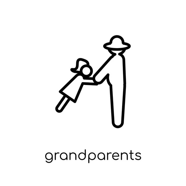 Бабуся Дідусь Значок Модні Сучасні Плоскі Лінійні Векторні Іконки Бабусь — стоковий вектор