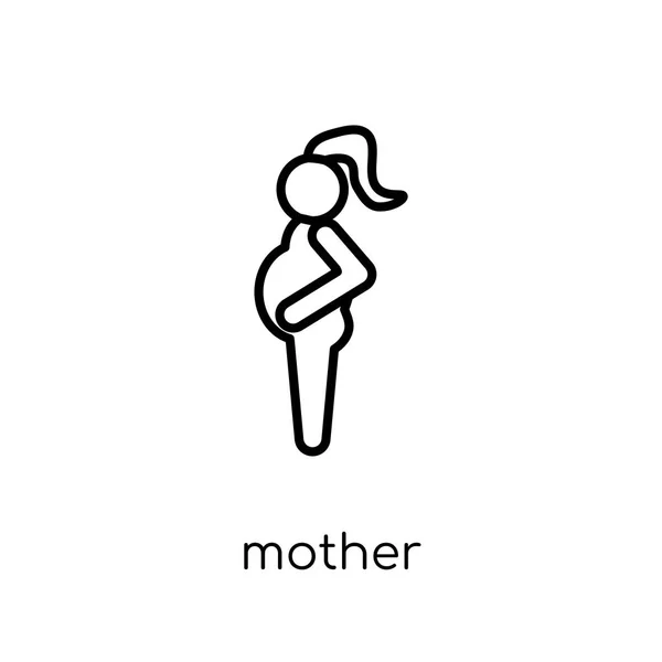Ikona Matki Modny Nowoczesny Liniowych Płaskich Wektor Ikona Matka Białym — Wektor stockowy