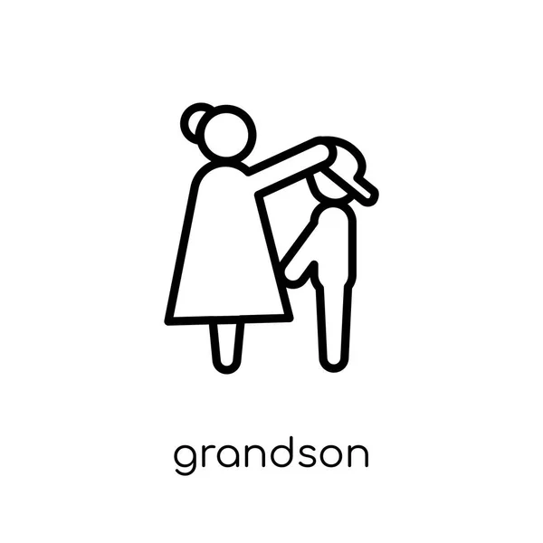 Grandson Icon Trendy Modern Flat Linear Vector Grandson Icon White — Stock Vector
