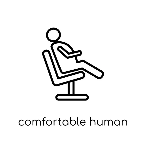 Comfortabele Menselijke Pictogram Trendy Moderne Flat Lineaire Comfortabele Menselijke Pictogram — Stockvector