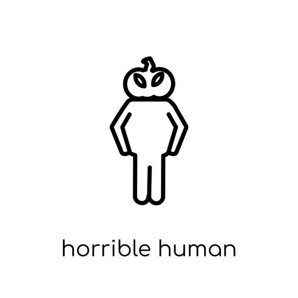 Horrible Icono Humano Moderno Moderno Vector Lineal Plano Horrible Icono — Vector de stock