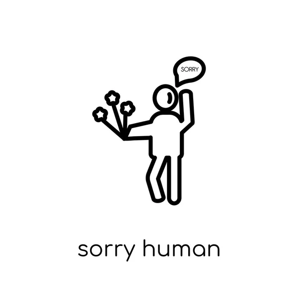 Sorry Human Icon Trendy Modern Flat Linear Vector Sorry Human — Stock Vector