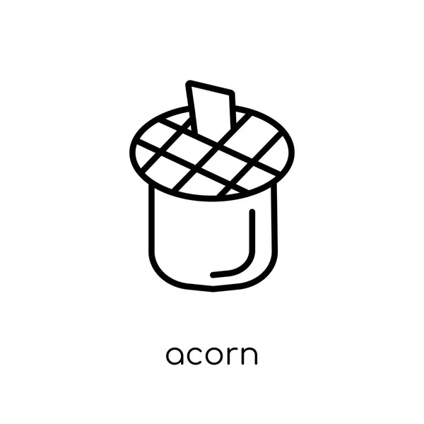 Acorn Ikonen Trendiga Moderna Platt Linjär Vektor Acorn Ikonen Vit — Stock vektor