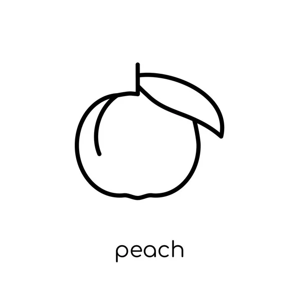 Икона Персика Модный Современный Плоский Векторный Персиковый Значок Белом Фоне — стоковый вектор