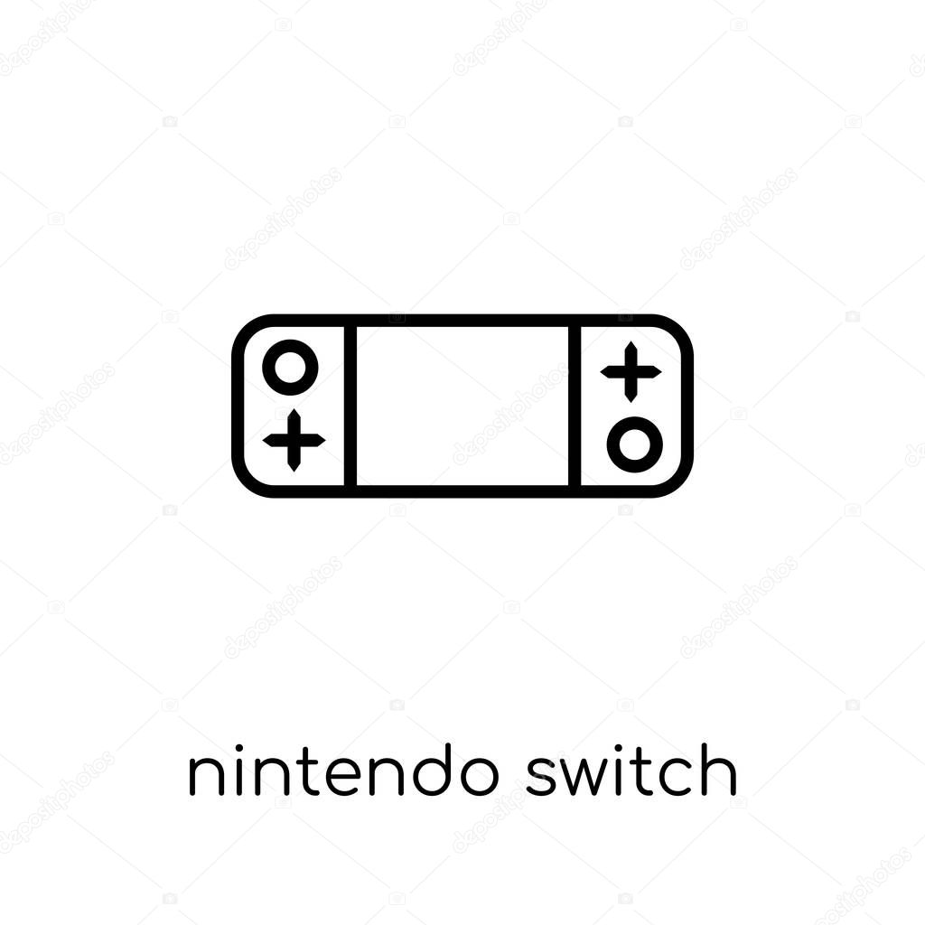 nintendo switch icon. Trendy modern flat linear vector nintendo switch icon on white background from thin line Entertainment collection, outline vector illustration
