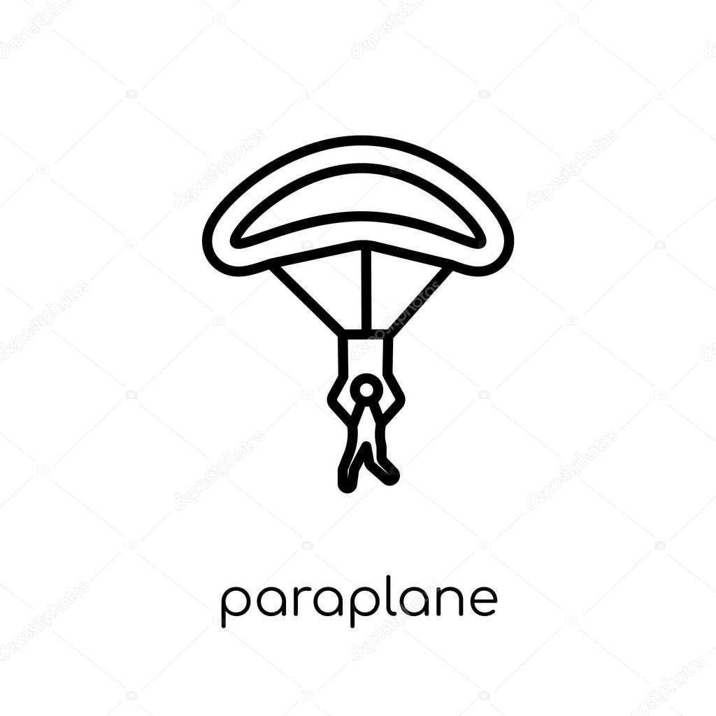 paraplane icon. Trendy modern flat linear vector paraplane icon on white background from thin line Entertainment collection, outline vector illustration