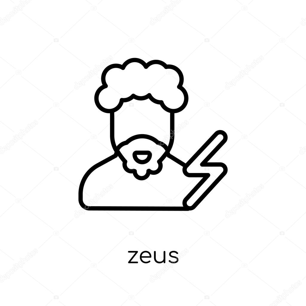 Zeus icon. Trendy modern flat linear vector Zeus icon on white background from thin line Fairy Tale collection, editable outline stroke vector illustration