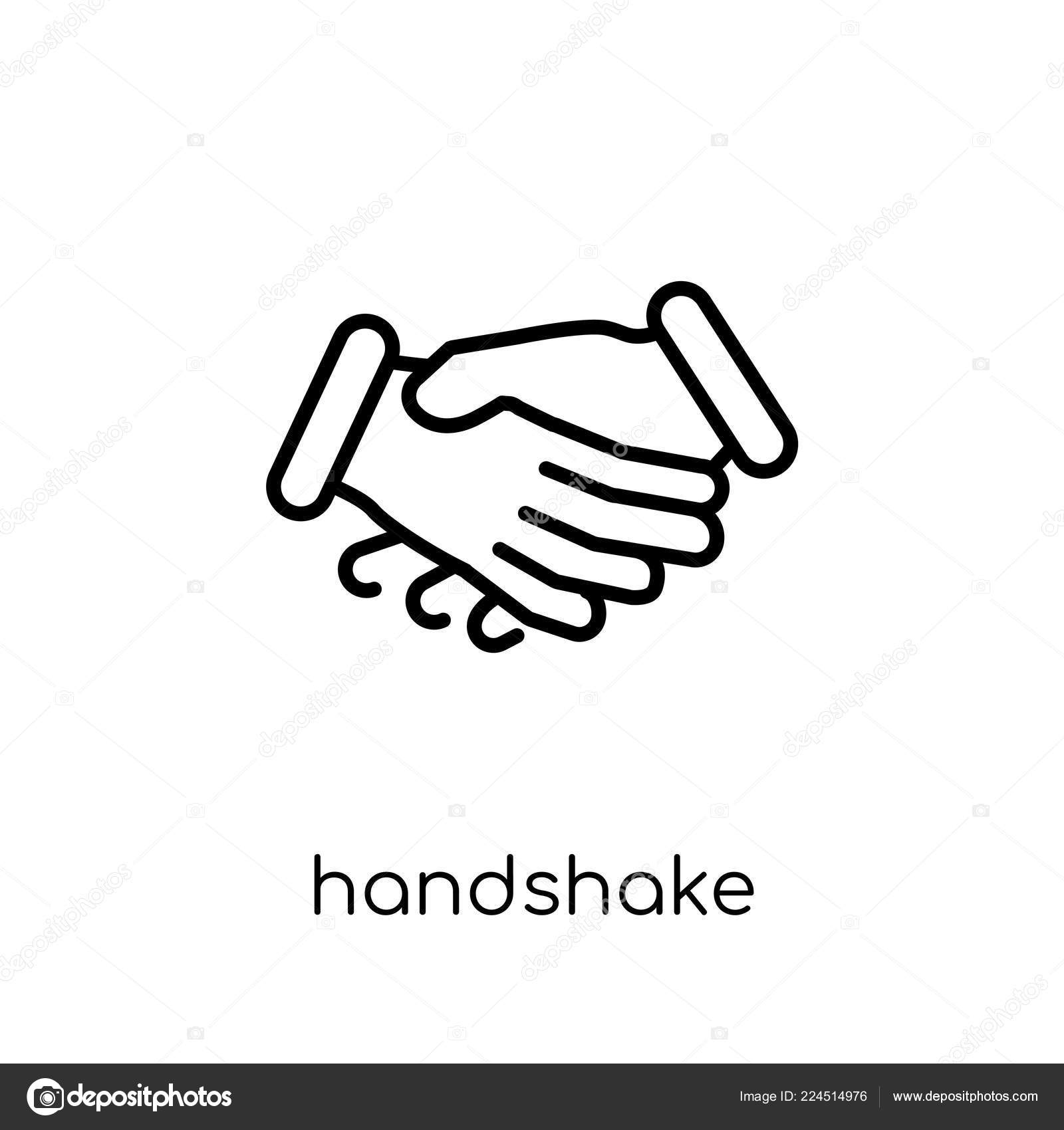 Handshake gesture linear icon. Thin line illustration. Shaking