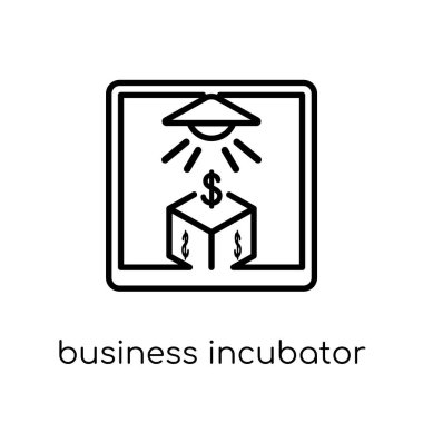 iş inkübatöre simgesi. Modaya uygun modern düz doğrusal iş kuluçka makinesi simgesi beyaz arka planda ince çizgi genel koleksiyon, düzenlenebilir anahattı kontur vektör çizim vektör