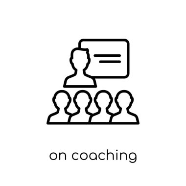 simge koçluk. Modaya uygun modern düz doğrusal vektör simge ince çizgi genel koleksiyon, düzenlenebilir anahattı kontur vektör çizim üzerinden beyaz zemin üzerine koçluk