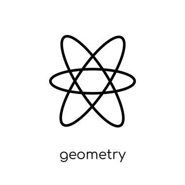 geometri simgesi. Modaya uygun modern düz doğrusal vektör geometri simgesi ince çizgi geometri koleksiyon, Anahat vektör çizim beyaz arka plan üzerinde
