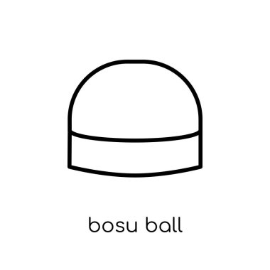 Bosu topu simgesi. Modaya uygun modern düz doğrusal vektör Bosu topu kutsal kişilerin resmi üstünde ince çizgi spor salonu beyaz arka plan ve fitness koleksiyonu, düzenlenebilir anahattı kontur vektör çizim