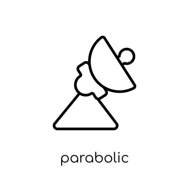 Parabolik sinyal simgesi. Modaya uygun modern düz doğrusal vektör parabolik sinyal simgesi ince çizgi donanım Collection, düzenlenebilir anahattı kontur vektör çizim beyaz arka plan üzerinde