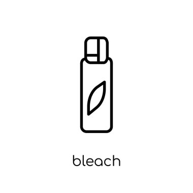 Çamaşır suyu simgesi. Trendy modern düz doğrusal vektör simge ince çizgi Collection, Anahat vektör çizim beyaz arka plan üzerinde çamaşır suyu