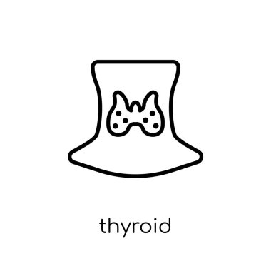 Thyroid icon. Trendy modern flat linear vector Thyroid icon on white background from thin line Human Body Parts collection, editable outline stroke vector illustration clipart