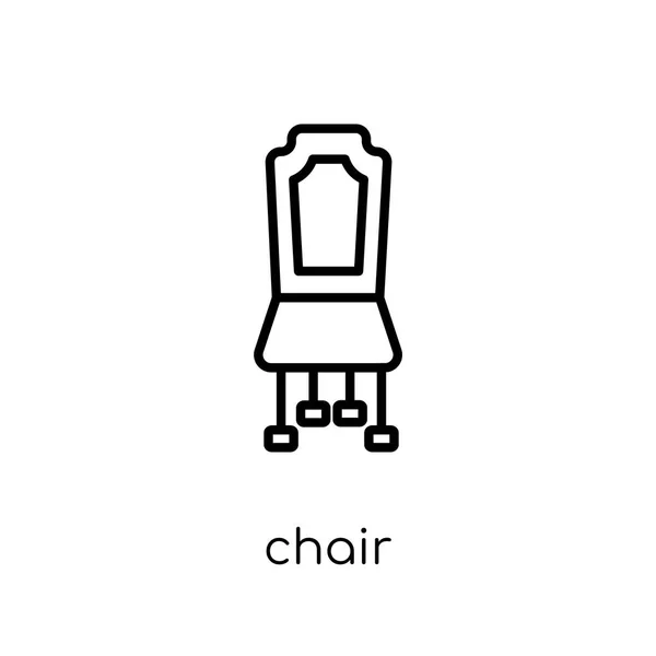 Židle Ikona Trendy Moderní Ploché Lineární Vektorové Židle Ikona Bílém — Stockový vektor