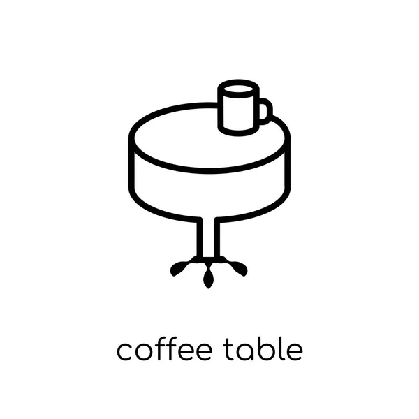 Salontafel Pictogram Trendy Moderne Vlakke Lineaire Vector Koffietafel Icoon Een — Stockvector