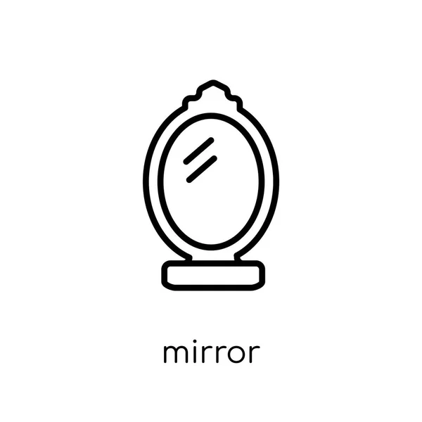 Icona Dello Specchio Trendy Moderno Piatto Lineare Vettoriale Specchio Icona — Vettoriale Stock