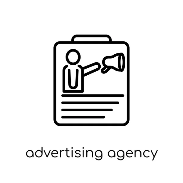 Advertising Agency Icon Trendy Modern Flat Linear Vector Advertising Agency — Stock Vector